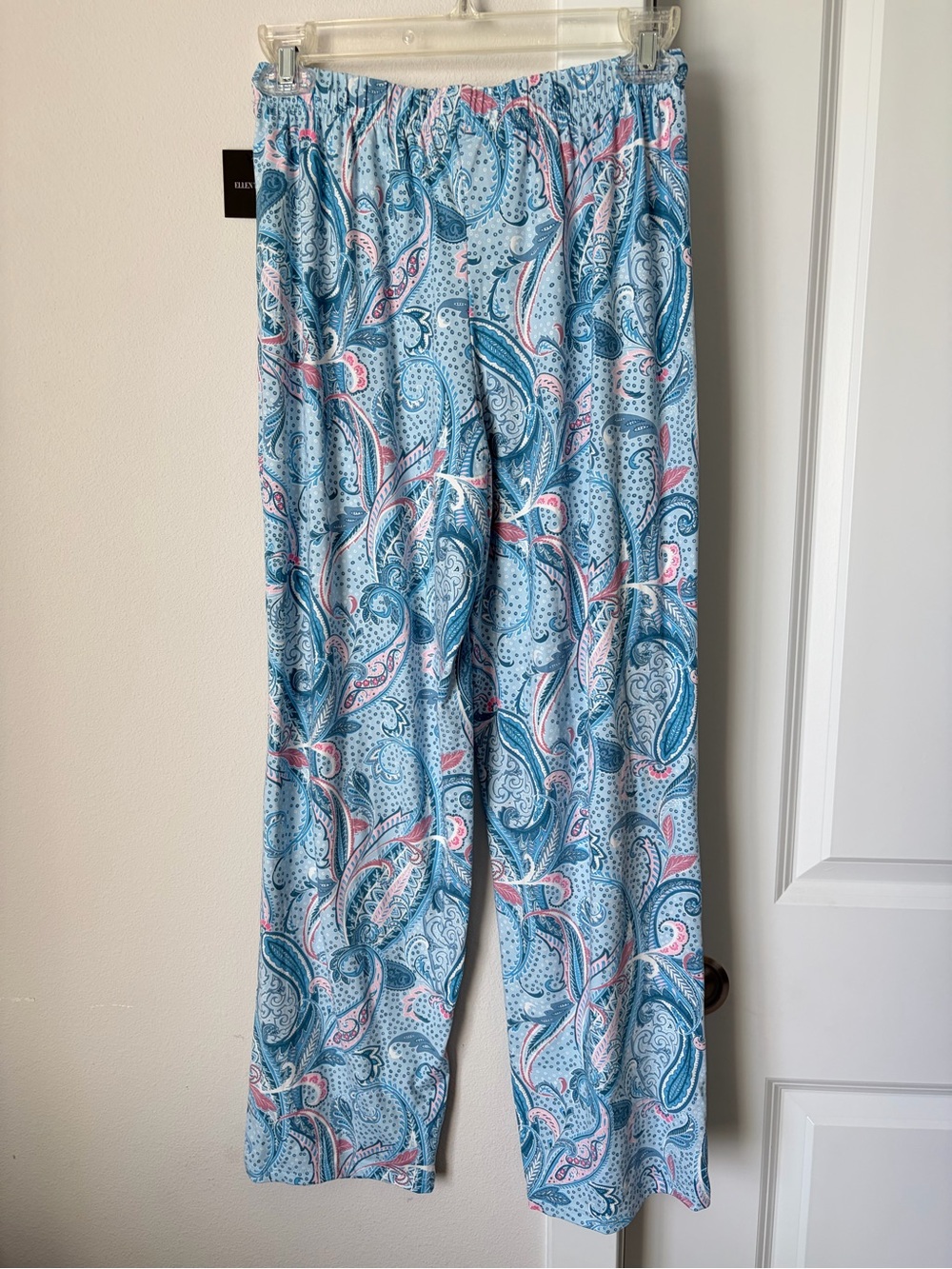 NWT Ellen Tracy Pajama Set Size Petite Small Blue Pink Paisley 2 Piece Spring - Picture 12 of 12